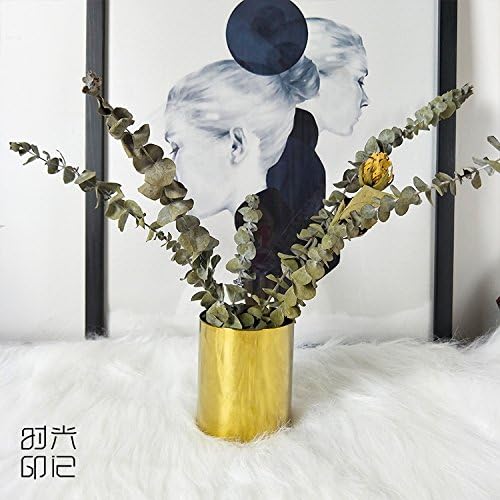 JWBT The Golden Rose Gold storage pen H floral arrangement European wedding ornaments Home Furnishing stainless steel vase,Gold (8*10cm)