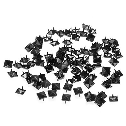 Ecloud Shop® 100 Stücke 8mm Nieten DIY Pyramidennieten Ziernieten Schwarz Handtaschen Armband