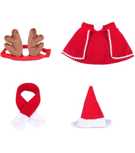 Weihnachtskostüm Für Haustiere - 4-teiliges Set Mit Mütze & Geweih