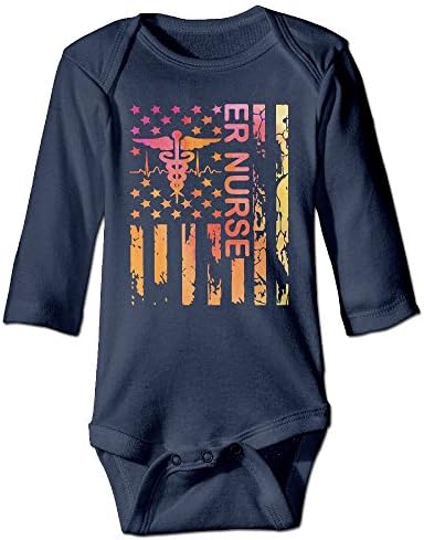 ER Nurse Nurse Gifts Baby Onesies Long Sleeve For Unisex Boys Girls 100% Cotton 18 Months