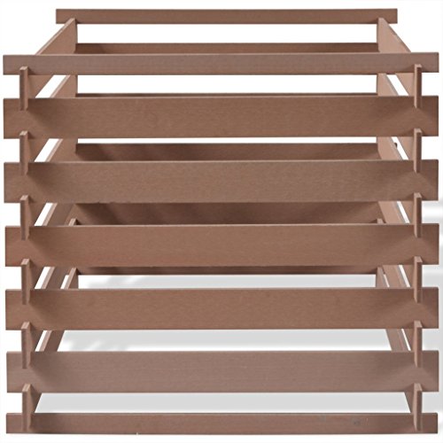 vidaXL WPC Garten Komposter Kompostbehälter Steckkomposter Kompostsilo 90x90x85cm Braun - 2