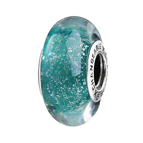 CHANGEABLE Charms Respirar Murano Abalorio de Mujer de Plata de Ley