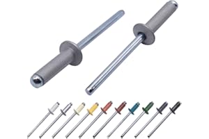 MARCOPOL Confezione da 400 rivetti per ciechi verniciati 4,0 x 14 mm, testa a cupola, DIN 7337, rivetti in alluminio e mandrino in acciaio, rivetti Pop (400, alluminio bianco RAL 9006)