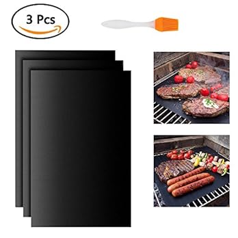 Atpwonz Grillmatte 3er Set Zum Grillen Und Backen Aus Silikon Mit Teflon Antihaftbeschichtung Fr Bis 300c