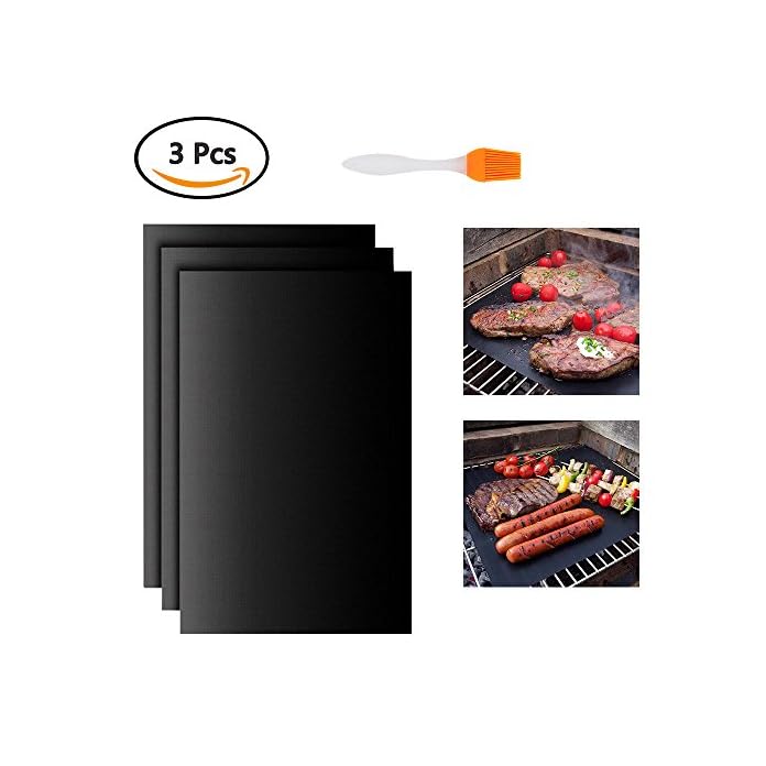 Atpwonz Grillmatte 3er Set Zum Grillen Und Backen Aus Silikon Mit Teflon Antihaftbeschichtung Fr Bis 300c