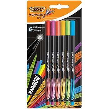 BIC Intensity Fine Felt Tip Pens - Pack Of 12 Vibrant Colors For School & Projects