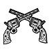 Produktbild TheStyleAssistant „NEGRONI“ Gekreuzte Pistolen (20X17cm), Aufnäher Patches Revolver Pistole Colt Waffe Knarre Applikation Bügelbild, SUNSET EDITION PS-F17-04