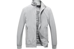 YOUTHUP Herren Jacke Leichte Freizeit Übergangsjacke Langarm Sommer Bomberjacke Outdoor Sportjacke