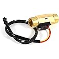 Water Flow Sensor Switch, G1/2" Copper Thread Hall Effect Liquid Flow Sensor Fluidmeter Flowmeter Switch 1-30L/min
