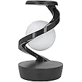 Sorandy Modern Spiral Bedside Lamp, Innovative 3D Visual Levitation Ball LED Table Lamp, Nightstand Lamps Magnetic Desk Light Bulb for Bedroom Living Room Office Decor (Grey)
