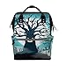 Price comparison product image ALINLO Halloween Dead Tree Bat Moon Diaper Bags Mummy Tote Bags Large Capacity Multi-Function Backpack for Travel