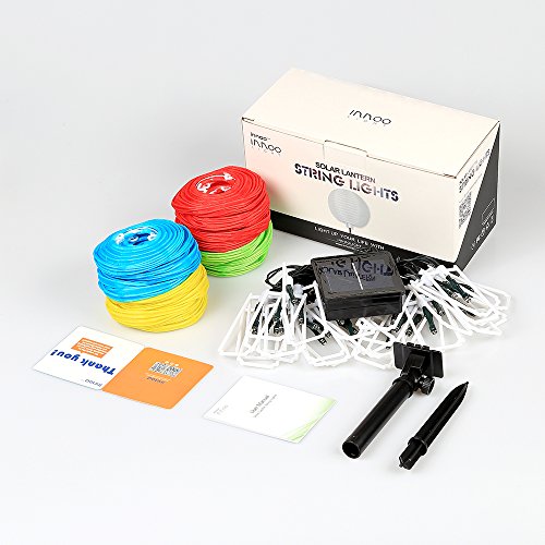 InnooTech Solar Lichterkette Lampion 30er LED 6 Meter Laterne Gartenbeleuchtung Innen- und Außenbereich mit Batteriehalter für Weihnachten, Party, Hochzeit, Deko, Feiern ,Garten, Terrasse, Hof, Haus, Tannenbaum warmweiß Bunt - 7