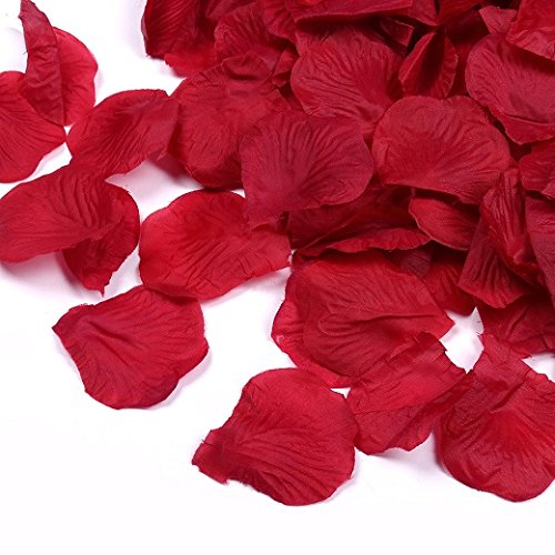 S/O® 500er Pack Rosenblätter Rosenblüten Bordeaux Rosen Blätter Blüten Kunstblumen Seidenblumen - 5