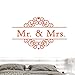Produktbild Vinyl Wandtattoo Kunst"Mr And Mrs" Hochzeitssalon Romantische Familie Wohnzimmer Schlafzimmer Home Atr Dekoration Aufkleber 57 * 93 cm