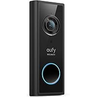 eufy security T82101W1 Kabellose Video Türklingel mit Akku, Black+White
