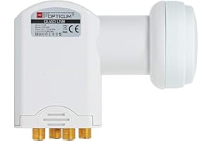 RED OPTICUM LQP 04H Quad LNB I Digital-LNB 4-Fach mit nur 0.1dB Rauschmaß und ausziehbarem Wetterschutz I Full HD - 3D - UHD - 4K Ready I Sat-LNB für 4 Teilnehmer zum Direktanschluss