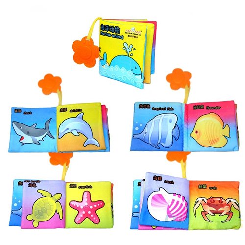 1pc Intelligence Development Cloth Cognition Book Learning & Activity Toys for Kids Baby (Marine Animal)