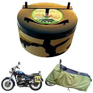 BIKEBLAZER Semi Automatic Cover for Royal Enfield Military Green Himalayan Bike Body Cover Water Resistant