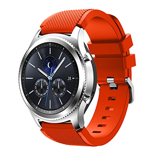 XingWangFa for Samsung Gear S3 Frontier/Classic Straps Correas 22mm Soft Silicone Sport Correa Replacement Strap For Samsung Gear S3 Frontier/Classic SmartWatch-Orange