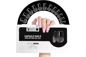 Beautilux Capsule Americaine Ongle, Carré Court Capsules Ongles Transparente Acrylique 552 Pièces 12 Tailles, Soak Off Faux Ongles Pose Americaine Pour Manucures à Domicile Et Salons De Manucure