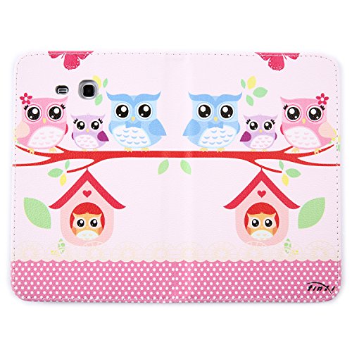 tinxi® Für Samsung Tab 3 7.0 Lite Case, Kunstleder Tasche für Samsung Galaxy Tab 3 7.0 Lite T110 T111 T113 T116 7 Zoll (17,78 cm) Tasche Folio PC Tablet Schutzhülle Hülle Etui Flipcase Cover Case Familie Eulen Owl Uhu Kauz (NICHT FÜR Tab 3 7.0 T210 T211 geeignet) - 4