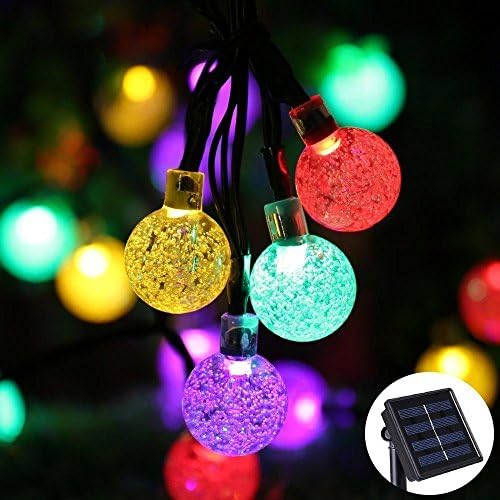 Adtechome Solar String Lights, Crystal Ball, Indoor Outdoor Globe Fairy String Starry Lights, for Garden, Home, Wedding, Patio&amp; Christm ,Holiday Party (20Ft, 2 Modes, 30 LED)Multi Colour