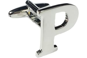 CHARLES WILLIAM FASHION SINGLE (Buy 2 For A Pair) Alphabet Letter Initial Cufflink Wedding Business Mix & Match Silver Letter Cufflinks - LETTERS SOLD INDIVIDUALLY Choose Different Letter For Each Hand