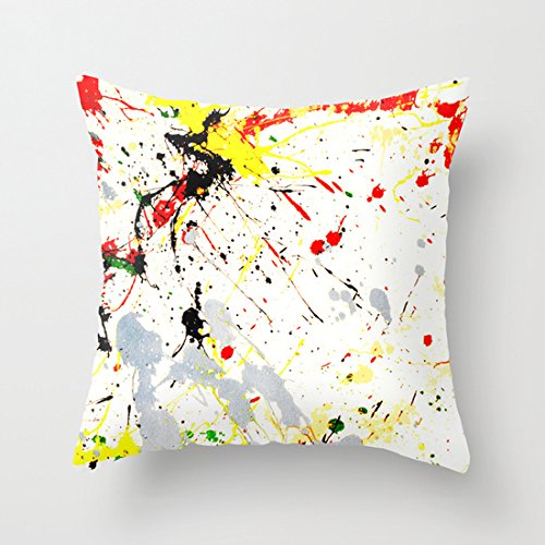 LOOKTY Paint Splatter canvas pillowcase cushion covers decorative living room decorations accent pillows 18 x 18 inches