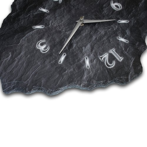 Schiefer Luxus Designer Wanduhr Funkuhr aus Schiefer *Made in Germany leise ohne ticken WS217FL - 4