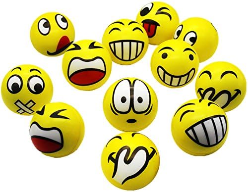 MIMIEYES Funny Face Squeeze Balls, Finger Exercise/Stress Relief Emotional Toys, 24pcs