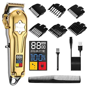 SURKER Hair Clippers Beard Trimmer for Men Professional Hair Trimmer Cordless Barbers Grooming Kit Rechargeable (Silver)
