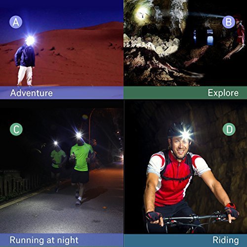 Litom USB Wiederaufladbare Superhelle LED Stirnlampe, LED Kopflampe, LED Kopfleuchten, 4 Helligkeiten zu wahlen, wasserdicht LED Stirnlampen, Batterie betriebene LED Headlight für Laufen, Höhlenforschung, Joggen, Camping, Wandern usw (2 x 18650 Lithium-Ionen Akku enthalten) - 7