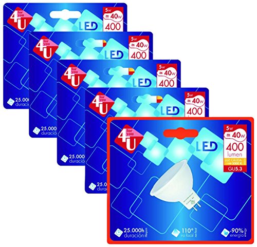 Preisvergleich Produktbild 4U 400188 LED-Reflektor, 5 Stück, 12 V, 5 W