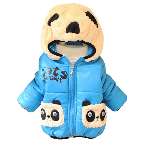 KKia Baby Boys Winter Animal Coat Outwear Hat Snowwear Warm Jacket Overcoat Blue 6-12 Months