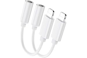 Tayte 2PC Kopfhörer Adapter für iPhone Dongle, [Zertifiziert] auf 3,5mm Klinke iPhone Aux Adapter Konverter Dongle Audio Kabel Kompatibel für iPhone 14 13 12 11 X XS 8 7