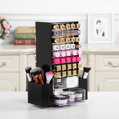 Lippenstiftständer für ca. 80 Lippenstifte Nagellackständer Mascaraständer Kosmetikständer Kosmetikaufbewahrung Lippenstifthalter Pinselhalter Pinselständer Ständer Acrylständer Aufbewahrungsbox Aufbewahrung für Lippenstifte von der Marke MyBeautyworld2 - 3
