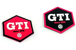 BRISA VW Collection Volkswagen KühlschrankBüroPinnwandSoftmagnet im GTI Design im 2erSet (Sechseck/Rot & Schwarz Front)