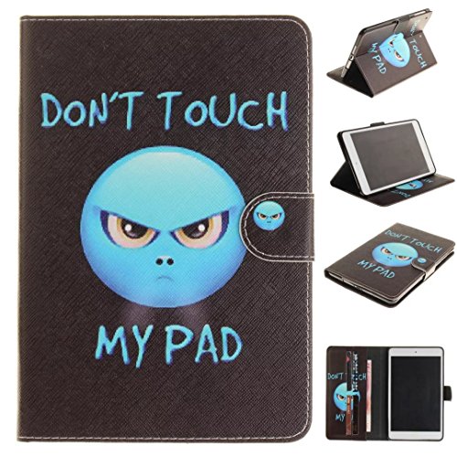 iPad Mini 1/2/3 Hülle, Vandot Ultra Thin Dünn Muster Pattern Case Cover für iPad Mini 1/2/3 7.9 Zoll Schutzhülle Tablet-PC PU Leder Flip Handyhülle Telefonkasten mit Standfunktion Kreditkarte Malerei Painting Kratzfeste Handy Schutz Schale Tasche Etui Abdeckung + Pom Pom Ball Plüsch-Kugel – Angry Don’t Touch My Pad - 2
