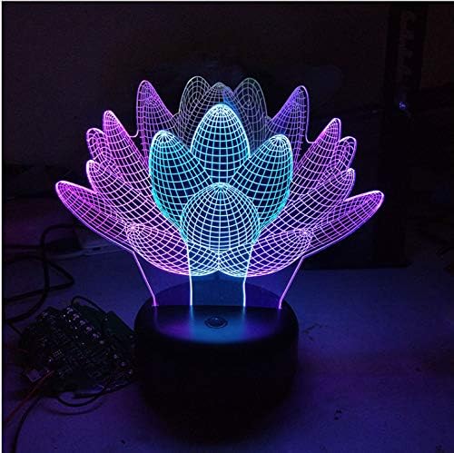 3D Night Lights 3D Visual 7 Color 2 Color Creative Home Decoration Cute Flowers Acrylic Touch Switch Children's Gifts Sleep Lamps Led Lighting