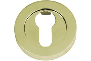 Amig - Bocallave - Mod. 3Z - Ø52 mm - 10 mm de Ancho - Embellecedor Redondo para Cerraduras - Compatible con Cilindro Europerfil - Zamak Latonado Barnizado