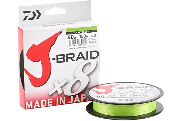 Daiwa J-Braid 8 Braid 300m Chartreuse - Ligne de pêche tressée