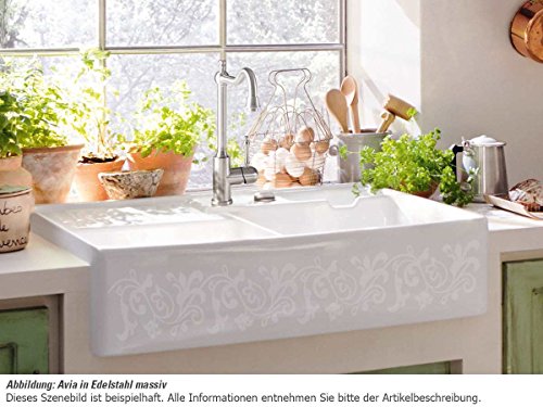 Villeroy & Boch Avia Vintage-Armatur / Vintage-Wasserhahn / Küchenarmatur antik & retro / massiv Edelstahl - 4