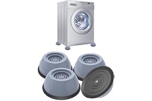 CHYEEH 4 Pezzi Piedini in Gomma per Lavatrice - Universali Ammortizzatore per Lavatrice [Antiurto Antiscivolo] Antivibrazione Piedini Lavatrice, Tappetino Antivibrazione per Lavatrice Asciugatrice - Grigio