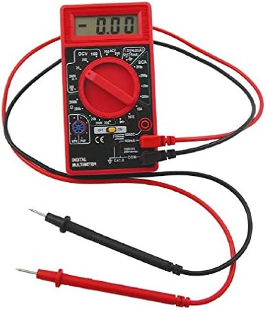 ProTechTraderDigital multimeter, (dmm) with Test Leads - Checks Voltage (ac/dc Volts), Resistance/ohms, Current (10 amps @15s/500 ma), diode, Transistor (npn/pnp), Battery Tester Checker