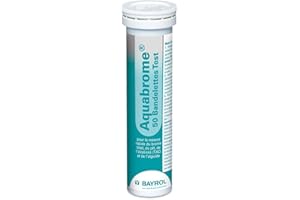BAYROL Aquabrome Quicktest - 50 bandelettes pour mesurer la teneur en brome, TAC piscine, pH piscine, concentration algicide - conviennent aussi aux spas
