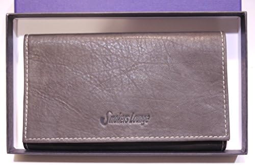 Smokers Lounge2 Tone Soft Leather Tobacco Pouch Button with Paper Slot