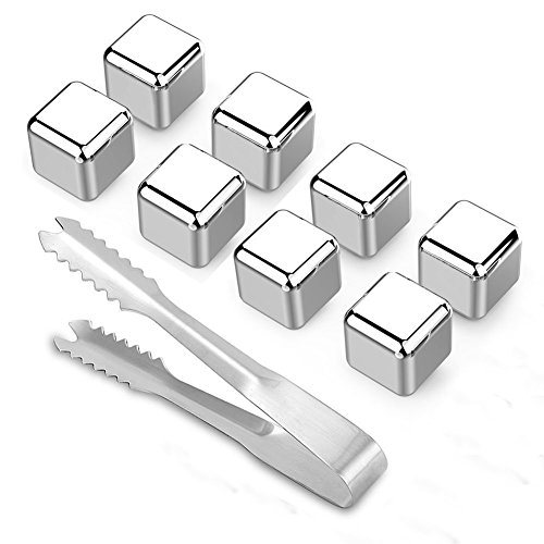 Whisky Steine Ice Cubes Set – Wiederverwendbare Edelstahl Eiswürfel 8er Set Whiskey Rocks Stones von GOSCIEN