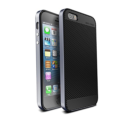 iMounTop Hülle iPhone SE Hülle iPhone 5s 5 Case Tasche Zubehör Gehäuse Rahmen Fall Etui 2-in-1 Soft TPU + PC Anti-stoß Schutzhülle Tasche Schale für iPhone SE iPhone 5s 5 Smartphone (Grau)