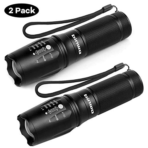Torcia, BINWO Super Luminoso 2500 Lumen CREE XM-L2 Torcia LED, 5 modi Torcia Tattica Impermeabile Zoomable per Campeggio o Qualsiasi Attività All'aria Aperta, Garanzia per 2 Anni, (2 Pezzi)