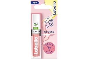 Labello Lip Oil Effetto Glossy – Dress Nude 5.5 ml, Lucidalabbra volumizzante e idratante, Olio labbra con oli di origine 100% naturale, Lip gloss per labbra morbide e luminose